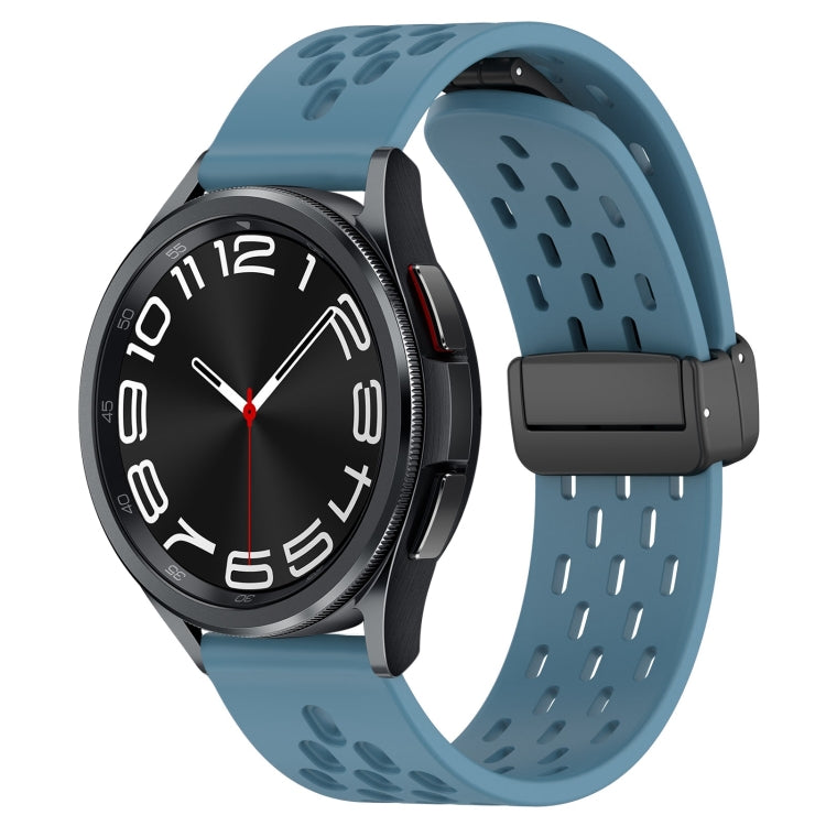 20mm Folding Magnetic Clasp Silicone Watch Band, For Samsung Galaxy Watch 6 Classic 43mm