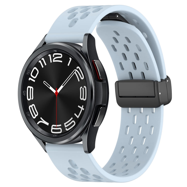 20mm Folding Magnetic Clasp Silicone Watch Band, For Samsung Galaxy Watch 6 Classic 43mm