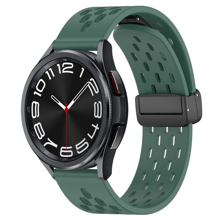 20mm Folding Magnetic Clasp Silicone Watch Band, For Samsung Galaxy Watch 6 Classic 43mm