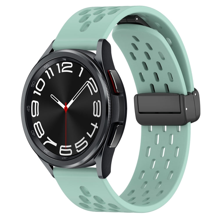 20mm Folding Magnetic Clasp Silicone Watch Band, For Samsung Galaxy Watch 6 Classic 43mm
