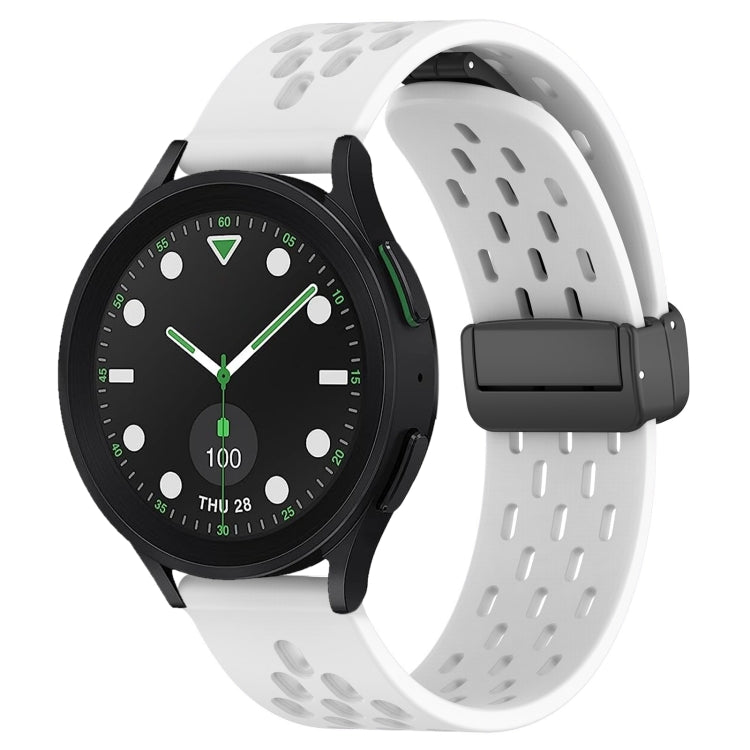 20mm Folding Magnetic Clasp Silicone Watch Band, For Samsung Galaxy watch 5 Golf Edition