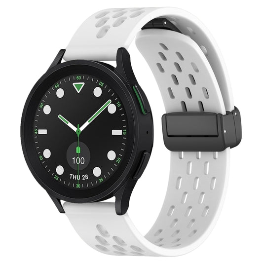 20mm Folding Magnetic Clasp Silicone Watch Band, For Samsung Galaxy watch 5 Golf Edition