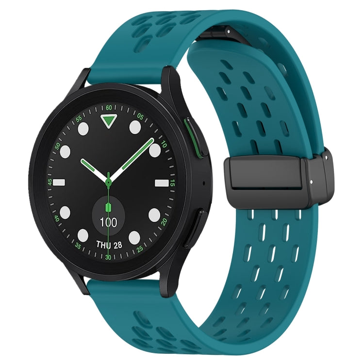 20mm Folding Magnetic Clasp Silicone Watch Band, For Samsung Galaxy watch 5 Golf Edition