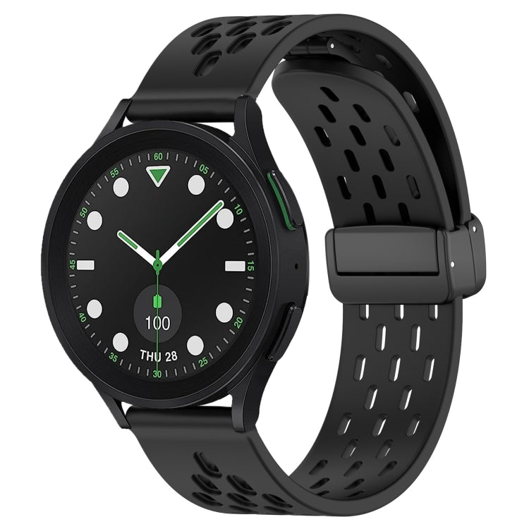20mm Folding Magnetic Clasp Silicone Watch Band, For Samsung Galaxy watch 5 Golf Edition