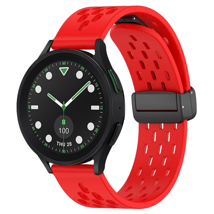20mm Folding Magnetic Clasp Silicone Watch Band, For Samsung Galaxy watch 5 Golf Edition