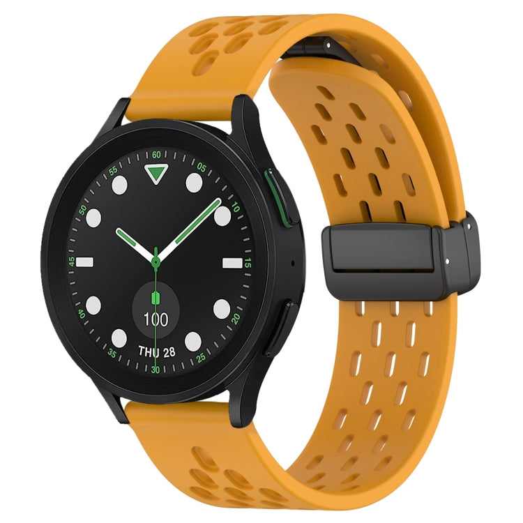 20mm Folding Magnetic Clasp Silicone Watch Band, For Samsung Galaxy watch 5 Golf Edition