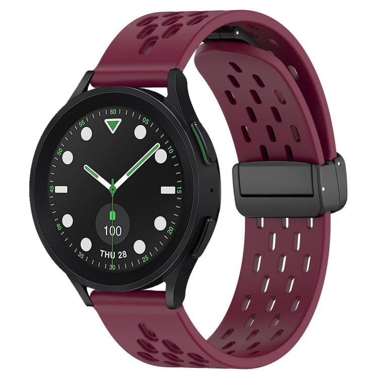 20mm Folding Magnetic Clasp Silicone Watch Band, For Samsung Galaxy watch 5 Golf Edition