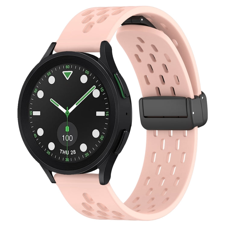 20mm Folding Magnetic Clasp Silicone Watch Band, For Samsung Galaxy watch 5 Golf Edition