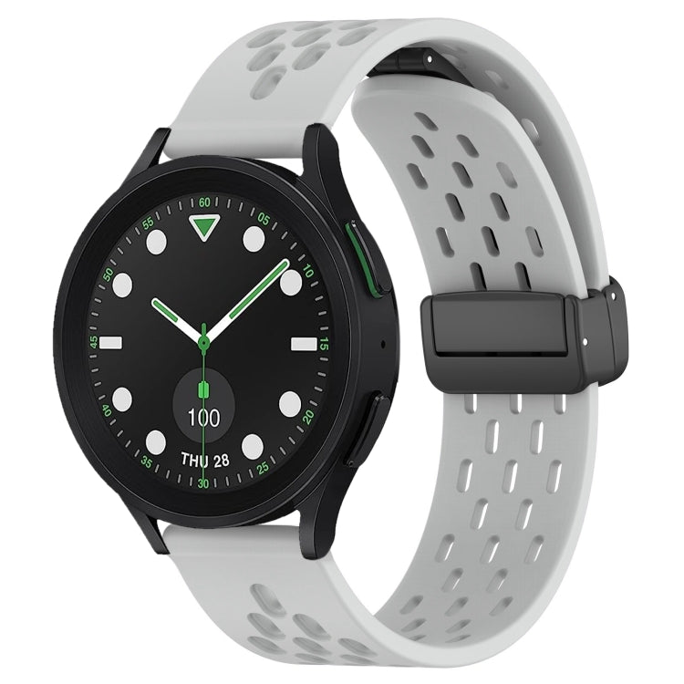 20mm Folding Magnetic Clasp Silicone Watch Band, For Samsung Galaxy watch 5 Golf Edition