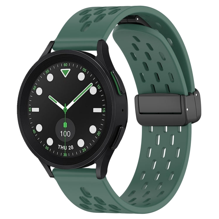 20mm Folding Magnetic Clasp Silicone Watch Band, For Samsung Galaxy watch 5 Golf Edition
