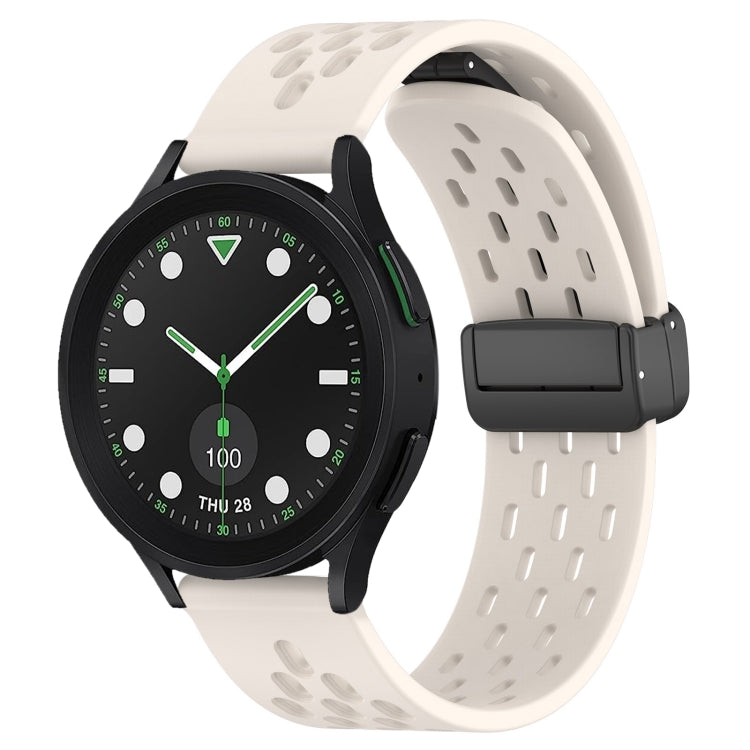 20mm Folding Magnetic Clasp Silicone Watch Band, For Samsung Galaxy watch 5 Golf Edition