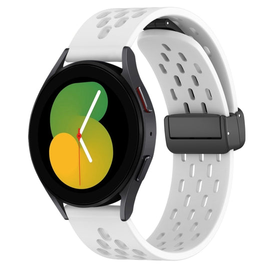20mm Folding Magnetic Clasp Silicone Watch Band, For Samsung Galaxy Watch 5  40mm