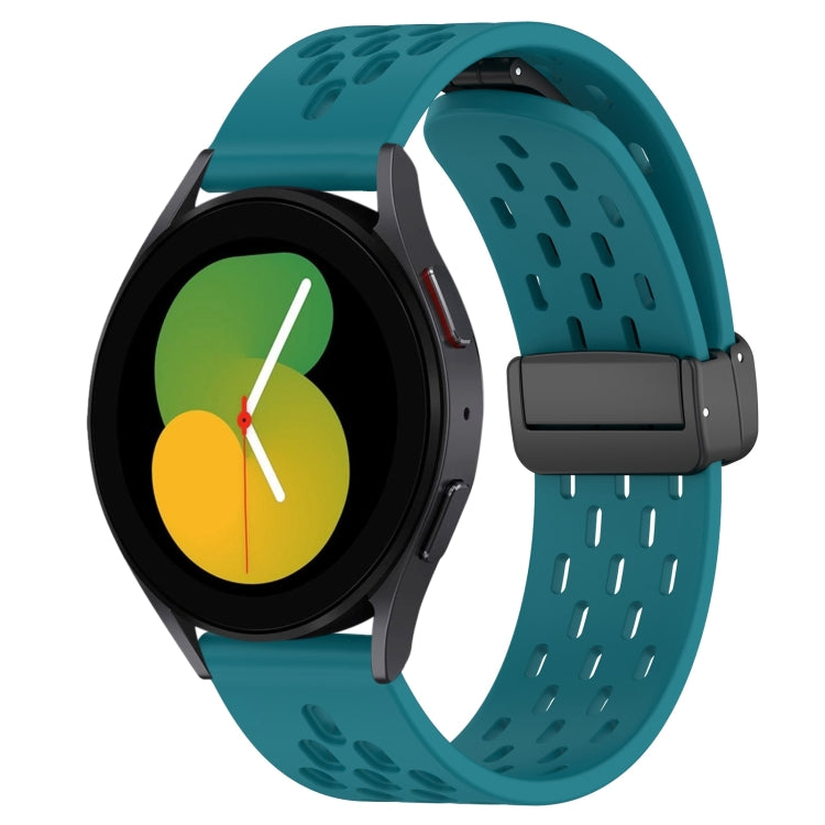 20mm Folding Magnetic Clasp Silicone Watch Band, For Samsung Galaxy Watch 5  40mm