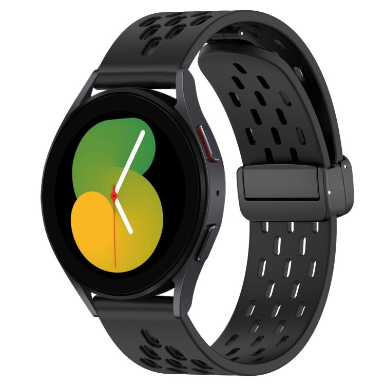 20mm Folding Magnetic Clasp Silicone Watch Band, For Samsung Galaxy Watch 5  40mm