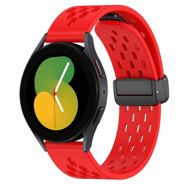 20mm Folding Magnetic Clasp Silicone Watch Band, For Samsung Galaxy Watch 5  40mm