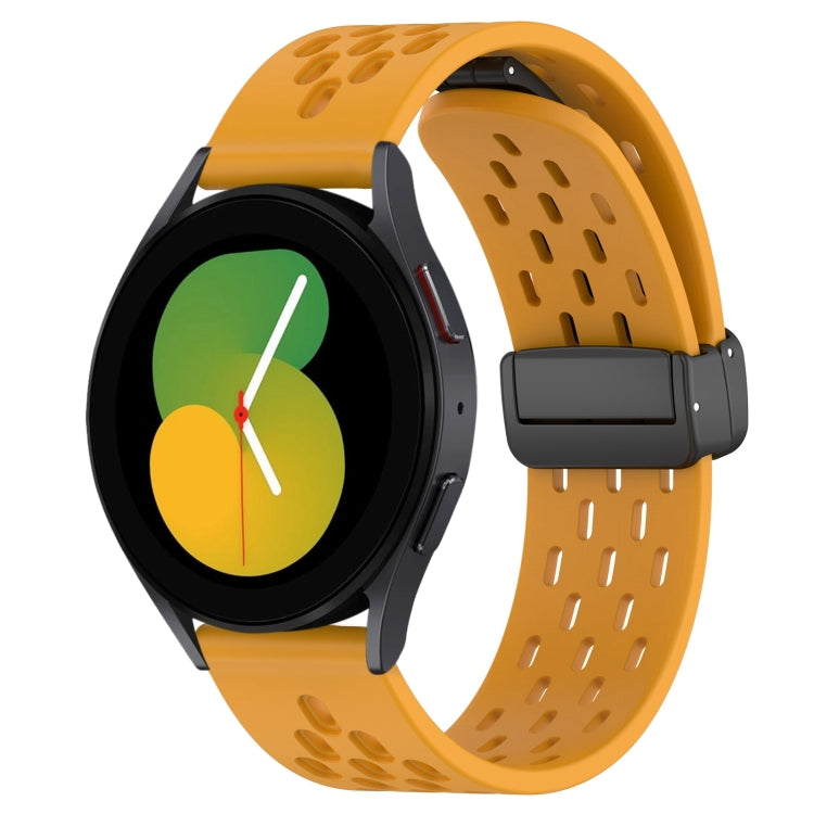 20mm Folding Magnetic Clasp Silicone Watch Band, For Samsung Galaxy Watch 5  40mm