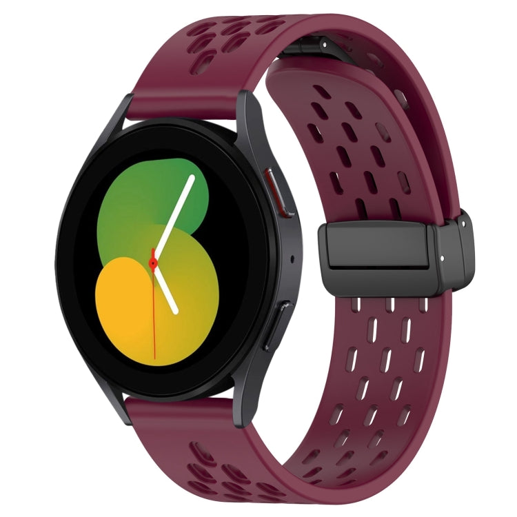 20mm Folding Magnetic Clasp Silicone Watch Band, For Samsung Galaxy Watch 5  40mm