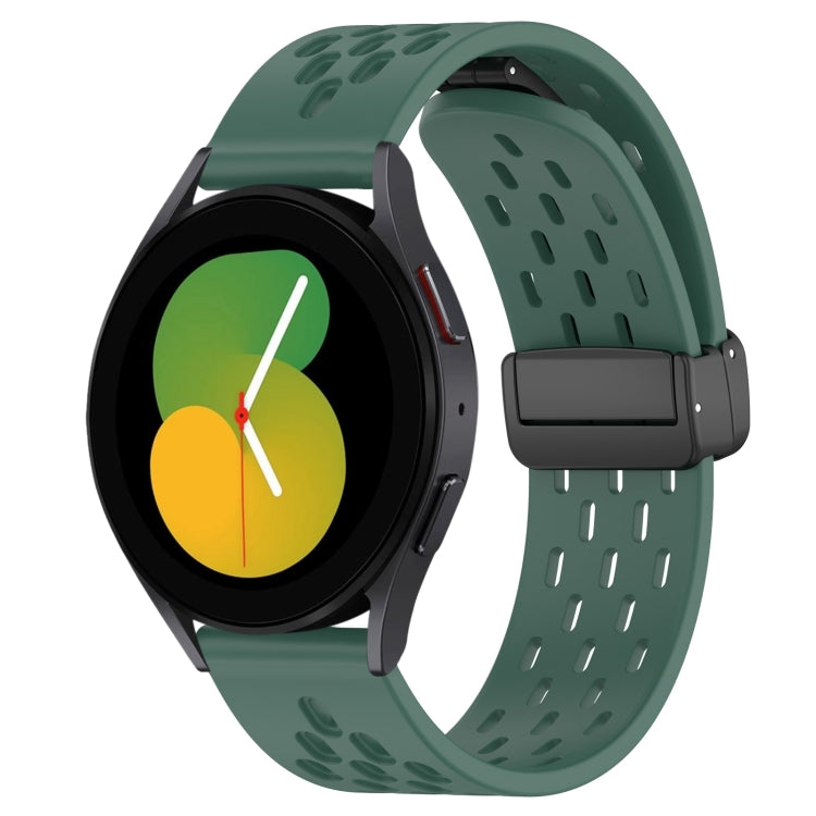 20mm Folding Magnetic Clasp Silicone Watch Band, For Samsung Galaxy Watch 5  40mm
