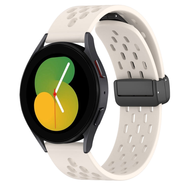 20mm Folding Magnetic Clasp Silicone Watch Band, For Samsung Galaxy Watch 5  40mm