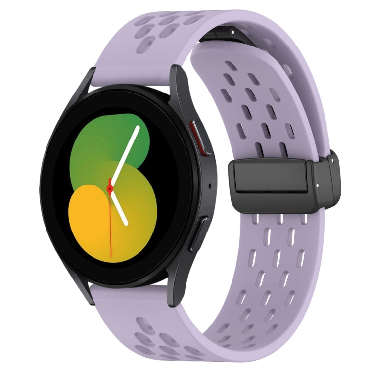 20mm Folding Magnetic Clasp Silicone Watch Band, For Samsung Galaxy Watch 5  40mm