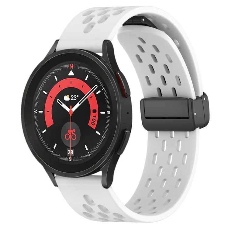 20mm Folding Magnetic Clasp Silicone Watch Band, For Samsung Galaxy Watch 5 Pro  45mm