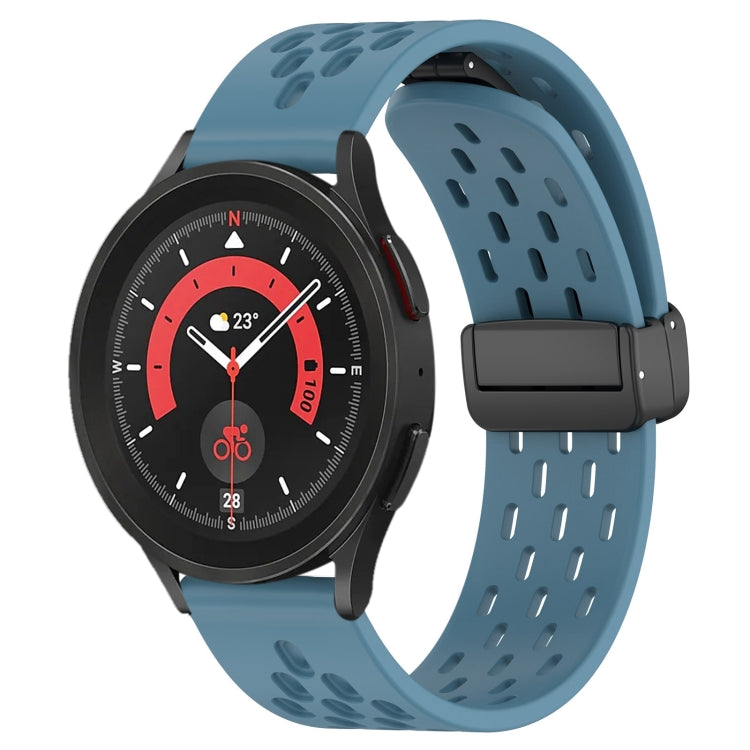 20mm Folding Magnetic Clasp Silicone Watch Band, For Samsung Galaxy Watch 5 Pro  45mm