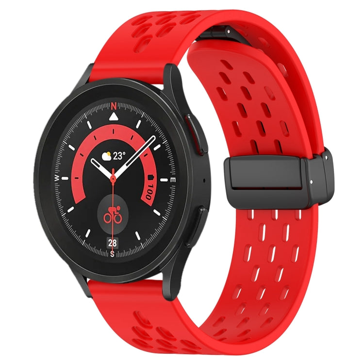 20mm Folding Magnetic Clasp Silicone Watch Band, For Samsung Galaxy Watch 5 Pro  45mm
