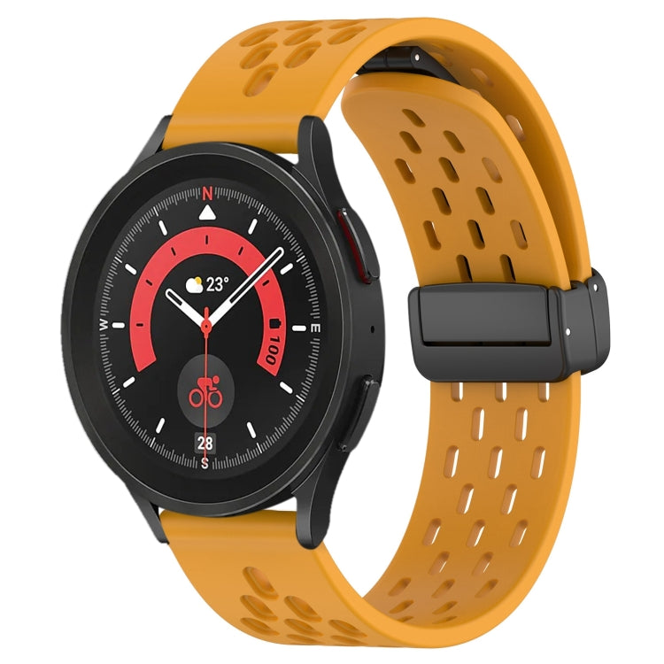 20mm Folding Magnetic Clasp Silicone Watch Band, For Samsung Galaxy Watch 5 Pro  45mm