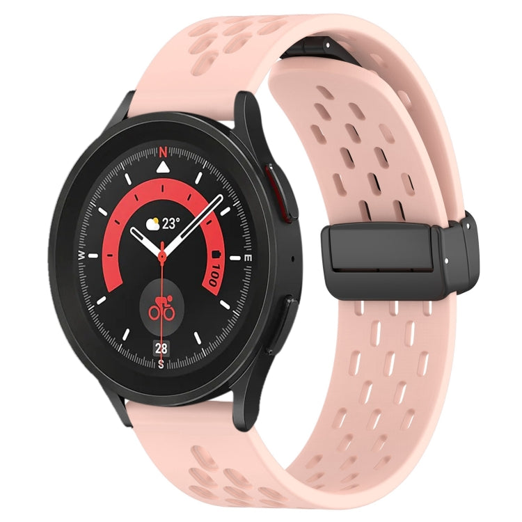 20mm Folding Magnetic Clasp Silicone Watch Band, For Samsung Galaxy Watch 5 Pro  45mm