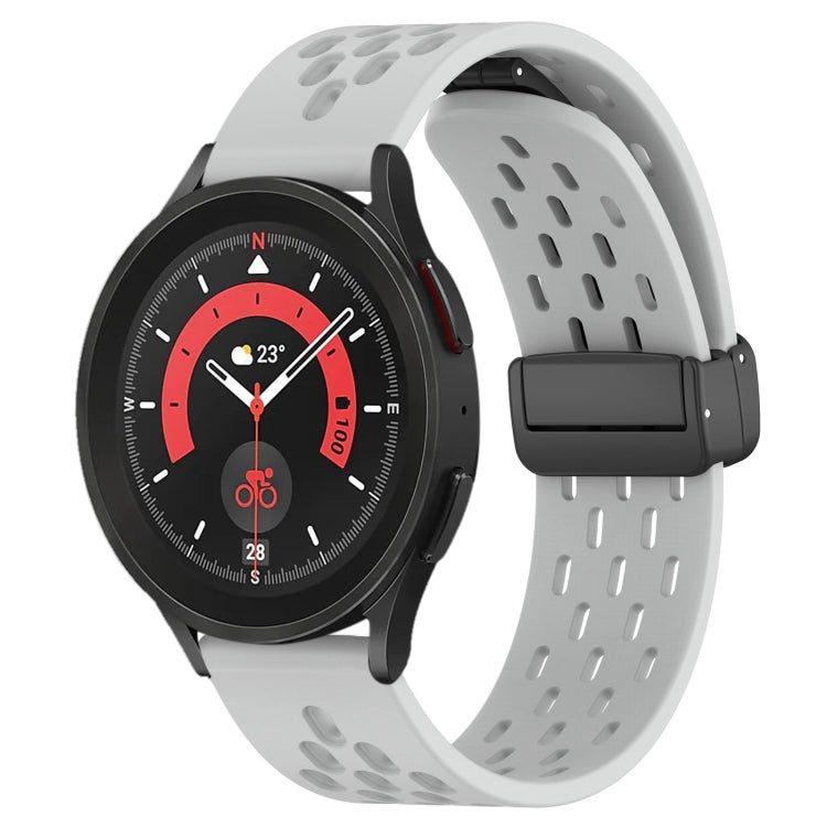 20mm Folding Magnetic Clasp Silicone Watch Band, For Samsung Galaxy Watch 5 Pro  45mm