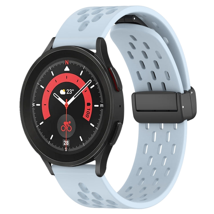 20mm Folding Magnetic Clasp Silicone Watch Band, For Samsung Galaxy Watch 5 Pro  45mm
