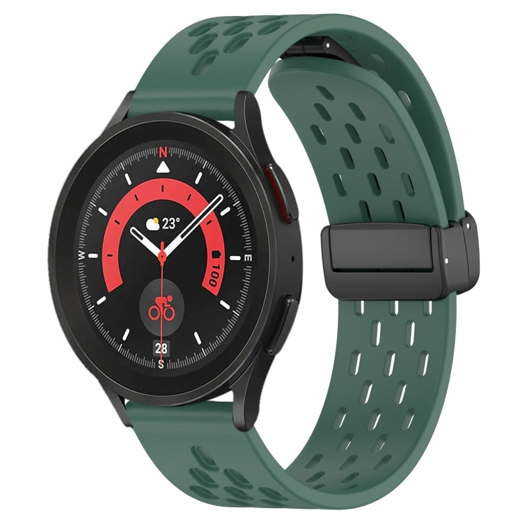 20mm Folding Magnetic Clasp Silicone Watch Band, For Samsung Galaxy Watch 5 Pro  45mm