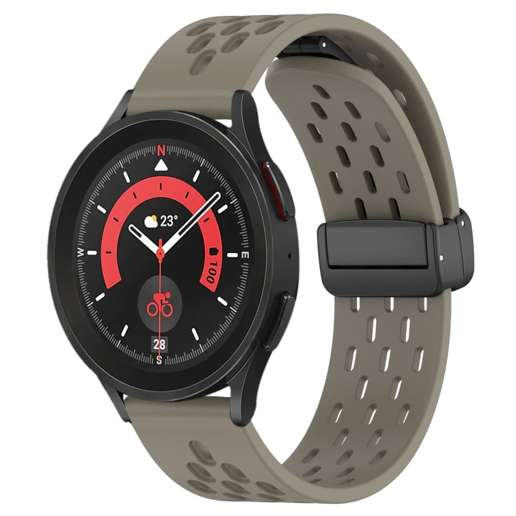 20mm Folding Magnetic Clasp Silicone Watch Band, For Samsung Galaxy Watch 5 Pro  45mm