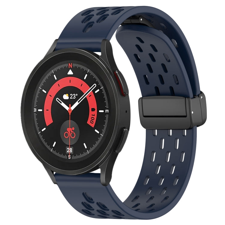 20mm Folding Magnetic Clasp Silicone Watch Band, For Samsung Galaxy Watch 5 Pro  45mm