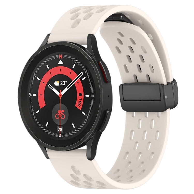 20mm Folding Magnetic Clasp Silicone Watch Band, For Samsung Galaxy Watch 5 Pro  45mm