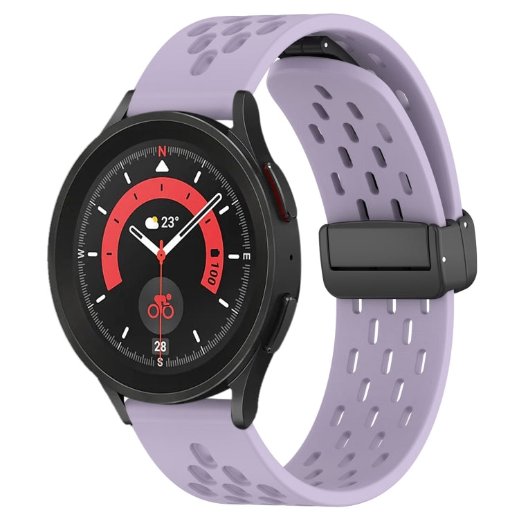 20mm Folding Magnetic Clasp Silicone Watch Band, For Samsung Galaxy Watch 5 Pro  45mm
