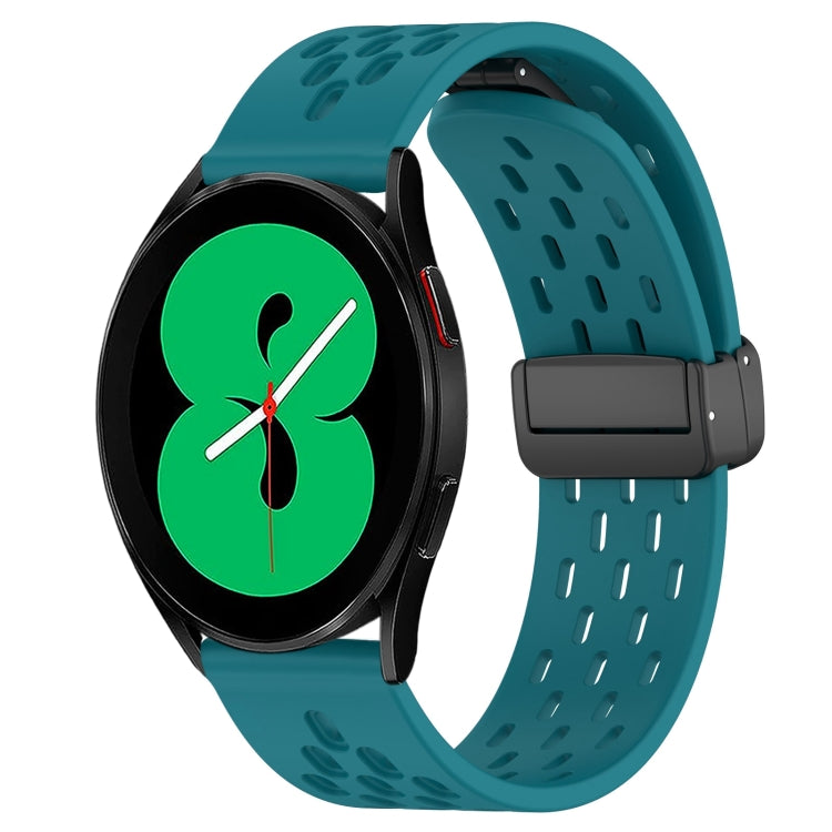 20mm Folding Magnetic Clasp Silicone Watch Band, For Samsung Galaxy Watch 4 44mm