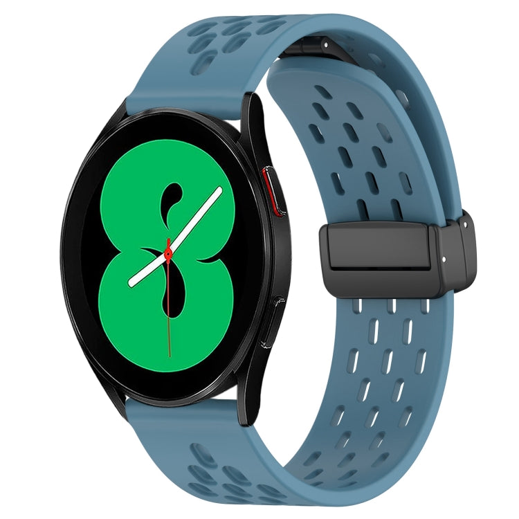 20mm Folding Magnetic Clasp Silicone Watch Band, For Samsung Galaxy Watch 4 44mm