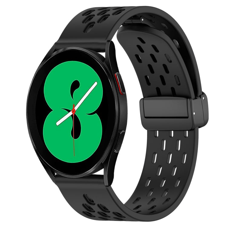 20mm Folding Magnetic Clasp Silicone Watch Band, For Samsung Galaxy Watch 4 44mm