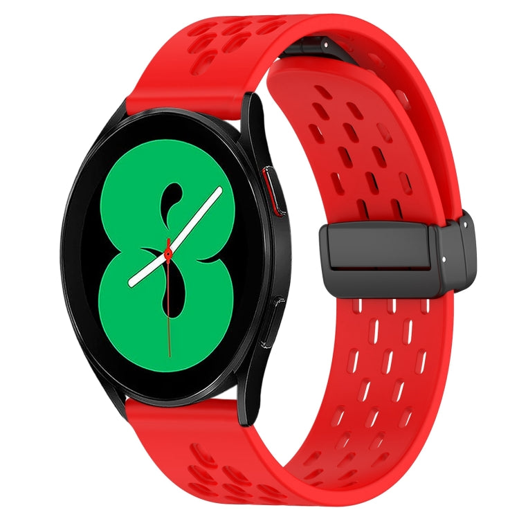 20mm Folding Magnetic Clasp Silicone Watch Band, For Samsung Galaxy Watch 4 44mm