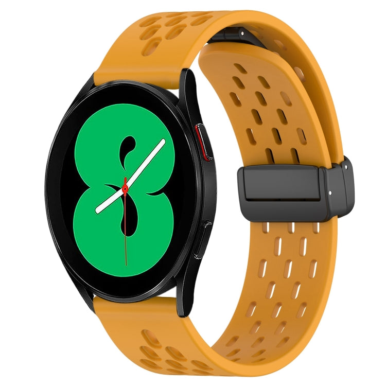 20mm Folding Magnetic Clasp Silicone Watch Band, For Samsung Galaxy Watch 4 44mm