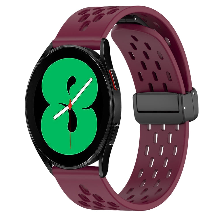 20mm Folding Magnetic Clasp Silicone Watch Band, For Samsung Galaxy Watch 4 44mm
