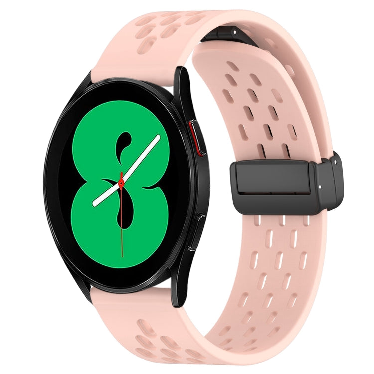 20mm Folding Magnetic Clasp Silicone Watch Band, For Samsung Galaxy Watch 4 44mm
