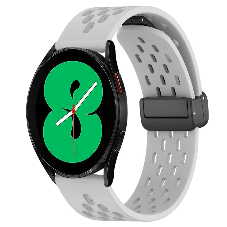 20mm Folding Magnetic Clasp Silicone Watch Band, For Samsung Galaxy Watch 4 44mm