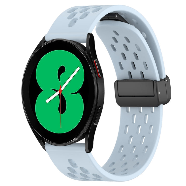 20mm Folding Magnetic Clasp Silicone Watch Band, For Samsung Galaxy Watch 4 44mm