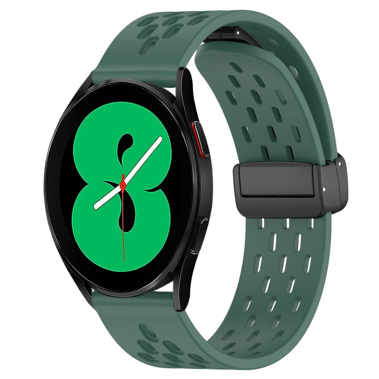 20mm Folding Magnetic Clasp Silicone Watch Band, For Samsung Galaxy Watch 4 44mm