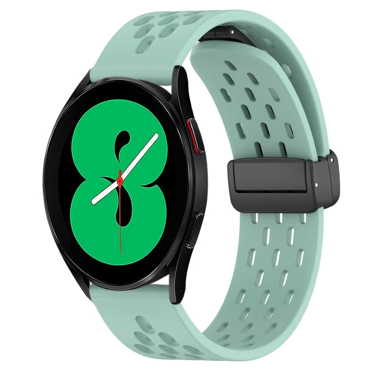 20mm Folding Magnetic Clasp Silicone Watch Band, For Samsung Galaxy Watch 4 44mm