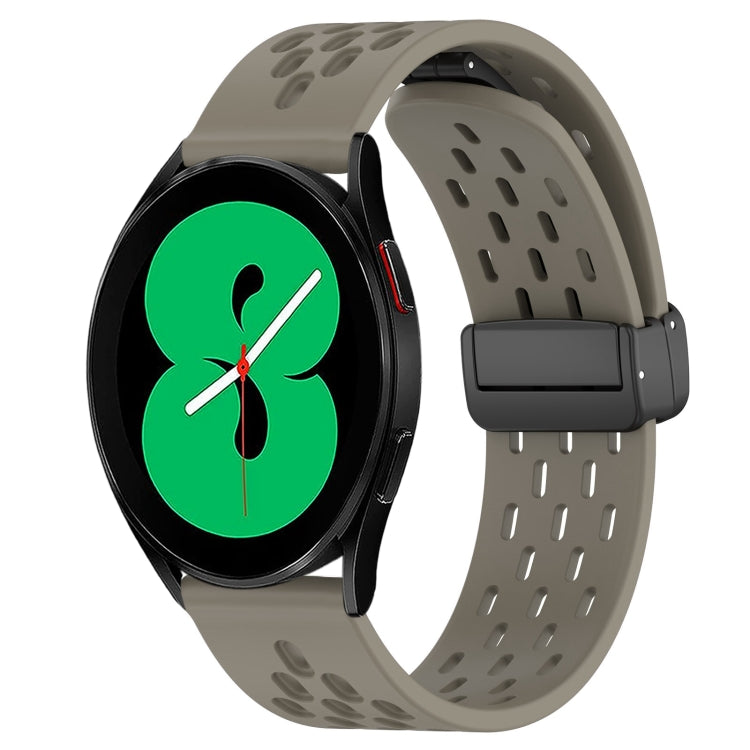 20mm Folding Magnetic Clasp Silicone Watch Band, For Samsung Galaxy Watch 4 44mm