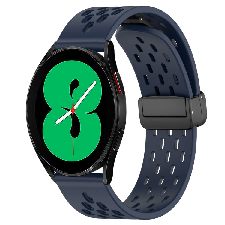 20mm Folding Magnetic Clasp Silicone Watch Band, For Samsung Galaxy Watch 4 44mm