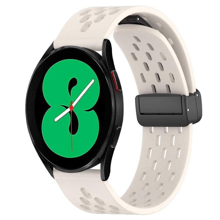 20mm Folding Magnetic Clasp Silicone Watch Band, For Samsung Galaxy Watch 4 44mm